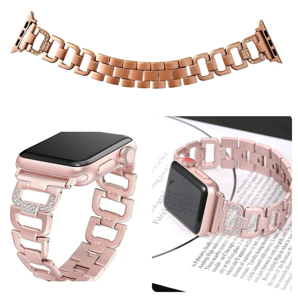 Apple Watch Bling Sparkle Women’s Dressy Band D-link in Rose Gold